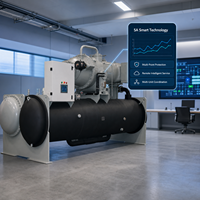 Refroidisseur centrifuge à eau à COP élevé 6,65, 500-2000 RT, grande capacité, système CVC pour bâtiments commerciaux
