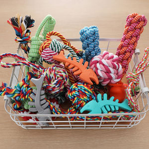 Çin üretici yüksek kaliteli yeni çevre dostu düğüm evcil etkileşimli el Polyester pamuk köpek çiğneme oyuncakları - Product Image 3