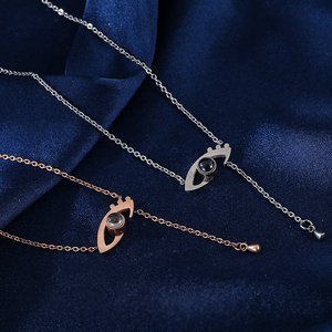 Collar de Cadena de Clavícula de Acero de Titanio Personalizable con Borlas, Colgante Romántico de Moda para Enamorados '<span class=keywords><strong>Mis</strong></span> <span class=keywords><strong>Ojos</strong></span> Solo Vienen a Buscar a Ti' - Product Image 4