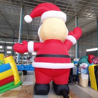 4m Grand modèle de dessin animé gonflable Père Noël Décorations de Noël gonflables géantes pour la publicité extérieure