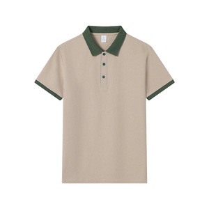 Polo Shirt Navy Blue Short Sleeve Solid Color Polyester Daily Wear - Product Image 4