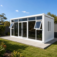 Bâtiment de bureau modulaire contemporain en verre, maison conteneur détachable pour suite de direction de chantier et salle d'exposition