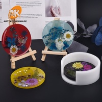 Ak Ronde Vierkante Diy Coaster Epoxyhars Mal Siliconen Coaster Houder Opbergdoos Mallen Siliconen Epoxy Casting Mould