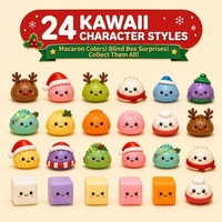 Calendrier de l'Avent Joyeux Noël : 24 Jours de Surprises – Mini Jouets Sensoriels Mignons à Presser et à Boudonner pour Soulager le Stress – Cadeau Compte à Rebours