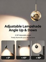 Lampe suspendue LED sphérique de luxe en alliage de haute qualité, lampe de décoration intérieure, angle réglable, salon, restaurant