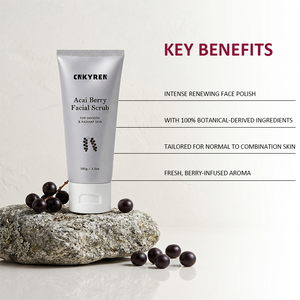 <span class=keywords><strong>Exfoliante</strong></span> facial abrillantador orgánico con pulpa de <span class=keywords><strong>Acai</strong></span> crema <span class=keywords><strong>exfoliante</strong></span> suave que aprieta los poros controla el brillo del aceite unifica el tono de la piel - Product Image 4