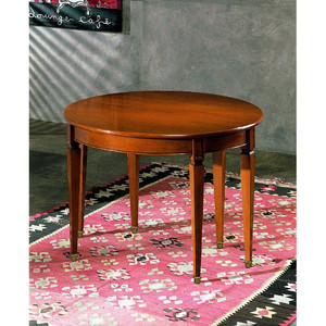 Consolle a mezza luna in ciliegio con fasce mobili da soggiorno tavolino da tè mobili per la casa in metallo marmo materiale - Product Image 1