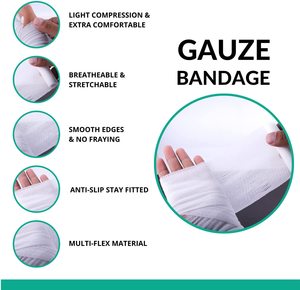 Venda de gasa médica profesional estéril de algodón PBT personalizada para el cuidado de heridas, vendaje para tobillo y rodilla - Product Image 3