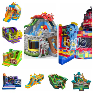 บ้านลมเป่าลม 5 in 1 ลายพิมพ์ Jungle Combo สำหรับกระโดดเล่น ทนทาน ปลอดสารพิษ ผลิตจาก PVC เหมาะสำหรับความสนุกสนานในสวนหลังบ้านสำหรับครอบครัว - Product Image 4