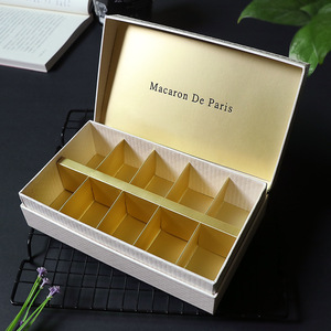 IMEE 2x5 2x3 lusso grande oro rigido Macaron <span class=keywords><strong>biscotto</strong></span> <span class=keywords><strong>biscotto</strong></span> 4 6 10 cavità cioccolato date dolci alimenti dolci confezione regalo Ramadan - Product Image 4