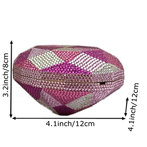 Women Luxury 3D Diamond Rhinestone Evening Bag Dazzling Crystal Clutch <b>Purse</b> <b>Cute</b> Handbag for Dates Christmas Party - Product Image 6