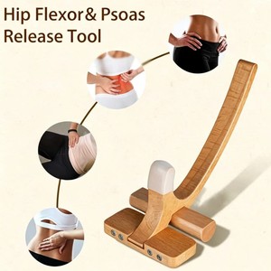 Estirador lumbar de madera, herramienta de liberación de cadera con gancho, tracción para estiramiento lumbar y de cadera, herramienta de liberación miofascial lumbar - Product Image 3