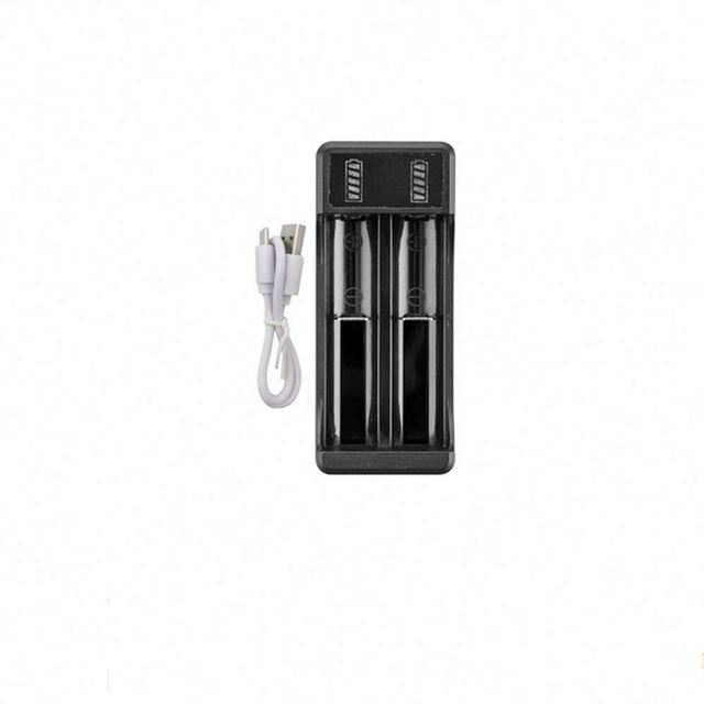 2 Slots USB Input 3.6 3.7v Lithium Ion Portable Rechargeable Battery Charger for 14500 18350 18500 18650 20700 21700 26650