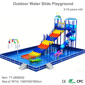 Ensemble de toboggans combinés pour piscine, équipement de <span class=keywords><strong>parc</strong></span> <span class=keywords><strong>aquatique</strong></span> pour <span class=keywords><strong>hôtel</strong></span>, <span class=keywords><strong>avec</strong></span> toboggan arc-en-ciel à déversement supérieur - Product Image 1