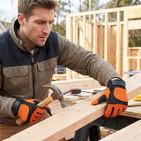 Gants de travail pratiques, neutres en termes de genre, avec poignée en forme de paume, doigts renforcés, épaissis, défense ventilée, pour le travail en extérieur, protection des mains