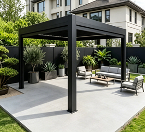 Retractable louver aluminum gazebo Rustproof Garden Outdoor Aluminium Pavilion For Courtyard Motorized aluminum pergola pavilion - Product Image 6
