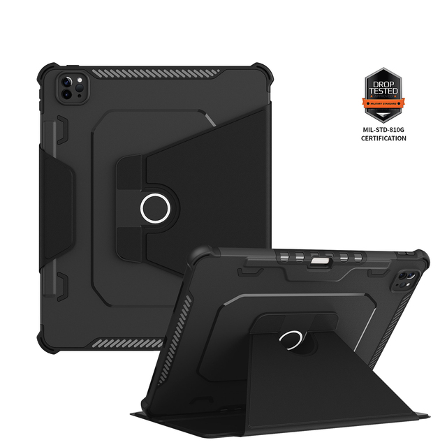 New Case for iPad Pro 12.9 Inch 2022/2021/2020/2018 With Pencil Holder Smart iPad Case Support Touch ID and Auto Wake/Sleep
