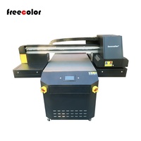 Freecolor Printer Flatbed UV 70*100cm 3 kepala, warna pernis untuk pencetakan kayu/kaca/akrilik/ubin