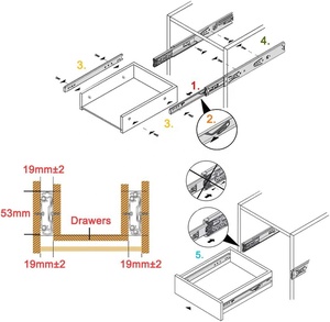 SNEIDA 600mm <span class=keywords><strong>Heavy</strong></span> <span class=keywords><strong>Duty</strong></span> Cajón Diapositivas Extensión completa Rodamiento de bolas Cajón de bloqueo industrial Rieles deslizantes Caja de herramientas Runner - Product Image 3