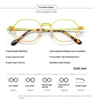 Monture de lunettes élégante et rétro, légère, en métal, avec design bicolore, qui flattera les visages fins et mettra en valeur une beauté unique.