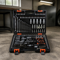 Boîte à outils de réparation automobile durable en acier au chrome-vanadium de 216 pièces, douilles de type E, clé à douille, certifiée CE, pour l'entretien de garage