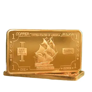 Copper supplies 1 oz silver 1 oz 999 Fine Copper Iron Ship Bullion Bars Nautical Crafts