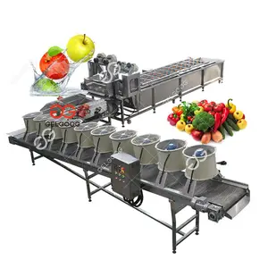 Máquina de limpeza de frutas, linha de limpeza do fabricante de bolhas de ar, grãos de cebola, vegetais, lavagem de linha de secagem