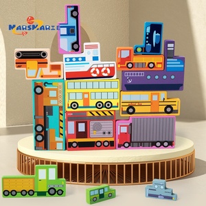 Blocs de construction à thème Bloc de construction en bois Puzzle Jouet éducatif pour enfants Jouets de développement intellectuel du cerveau - Product Image 1