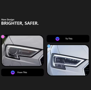 AURON New 32V <b>LED</b> Chip Front Lamp High Lumen 12v Retrofit Upgrade 6000K Audi A3 White Lighting 2017-2021 <b>Headlight</b> OE - Product Image 2