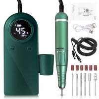 Perceuse à ongles rechargeable 45000 tr/min en plastique, forme stylo, professionnelle, avec écran LCD, portable, sans fil, pour usage commercial et domestique aux États-Unis