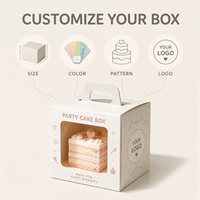 Caja de Cartón Reciclable para Panadería con Ventana Transparente, Diseño Autoensamblable, Tamaño Personalizable para Empaque de Pastel de Mousse