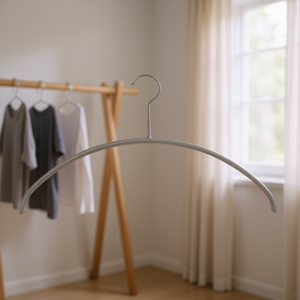 Percha Delgada de Metal Plateada de 40cm para Secar Ropa, Apta para Planchado - Product Image 3