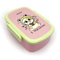Boîte à lunch bento pour enfants, mignonne, à 2 compartiments, micro-ondable, sans BPA, hermétique, avec conservation pour le déjeuner scolaire