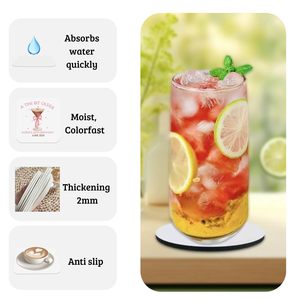 Sous-verres en papier absorbant de haute qualité pour boissons, avec impression de logo personnalisé, épaisseur 2 mm, pour anniversaires et mariages - Product Image 6