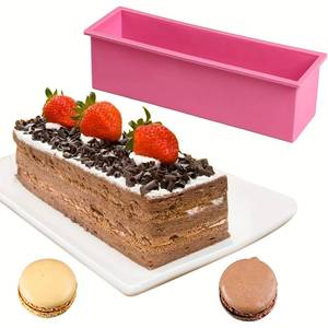 <b>Silicone</b> Rectangular Mold, Used for Soap Making and DIY Craft Supplies, with Wooden Box Bread Mold <b>Tool</b> - Product Image 3