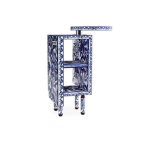 Meuble d'angle en porcelaine bleue et blanche de style chinois au design créatif, pour villa de luxe, meuble d'appoint pour lit et canapé