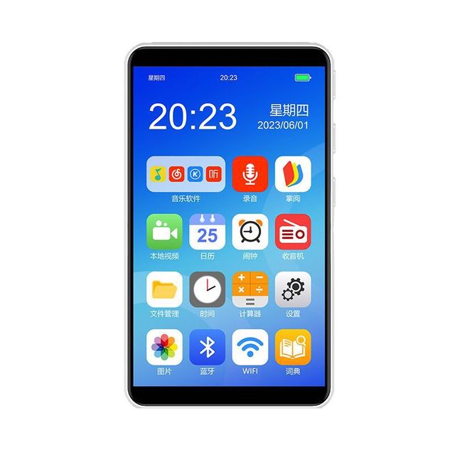 Full-screen 3.6" Android Smart MP4 with Wi-Fi for Built-in Speaker TYPE-C Connector for Students Portable Music Player