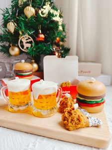 Novedad pollo frito y cerveza Hamburgo vela perfumada aromática Navidad decoración del hogar para uso - Product Image 6