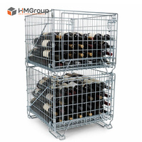 Conteneurs en fil métallique empilables pour la logistique de stockage des boissons dans l'industrie du vin