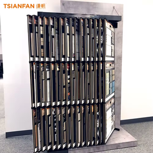 Bán buôn tùy chỉnh Bảng điều khiển gốm gạch hiển thị giá kim loại tấm gạch khảm nghệ thuật Thiết kế gạch thủy tinh thạch anh kệ trưng bày - Product Image 3