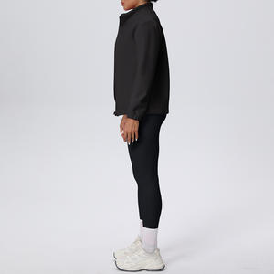 Ensemble de yoga 5 pièces pour femmes, taille plus, en spandex/nylon, doublure en polaire, col rond, taille élastique, veste et pantalon, coupe-vent, sport, fitness - Product Image 3