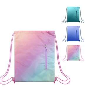 Sac à dos à cordon personnalisé en gros, imperméable, en polyester et nylon, avec logo promotionnel imprimé, idéal pour le shopping - Product Image 1