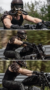 Casque de <span class=keywords><strong>moto</strong></span> demi-coque personnalisé avec <span class=keywords><strong>masque</strong></span> amovible, style gothique, en <span class=keywords><strong>cuir</strong></span> noir mat, pour motard, Warhammer, chevalier, cyberpunk - Product Image 4