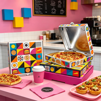 Emballage pour pizza écologique jetable en aluminium, boîte à pizza en carton ondulé sur mesure pour les restaurants à emporter