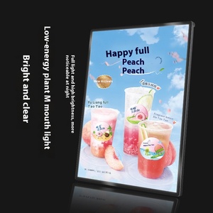 Siêu mỏng tùy chỉnh Nhà Hàng Giá danh sách LED sáng Áp phích treo tường Acrylic biển quảng cáo vẽ dấu hiệu với khung nhôm - Product Image 4