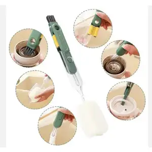 Multifunctional 5-in-1 sponge cup brush Food grade detachable cleaning brush Water cup cover cup brush