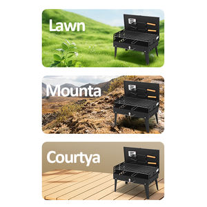 شواية فحم حديدية محمولة وخفيفة الوزن وقابلة للطي، موقد مكتبي قابل للطي للتخييم والشواء في الهواء الطلق - Product Image 6