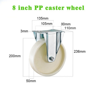 Factory Price 4/5/6/8inch 250/350/450/550kg Nylon PA Heavy Duty Stainless Steel <strong>Casters</strong> Swivel <strong>Caster</strong> Castor Trolley Wheel - Product Image 3