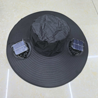Sombrero con Ventilador Solar de Doble Aspas, Transpirable, 3 Velocidades, Visera con Ventilador para Verano, Protección UV, Viento Fuerte, Sombrero de Pesca, para Camping