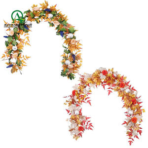 <span class=keywords><strong>Fiore</strong></span> di rosa <span class=keywords><strong>zucca</strong></span> artificiale autunno foglie d'acero ghirlanda autunno appesa vite per il ringraziamento a casa festa di nozze decorazioni per le vacanze - Product Image 4